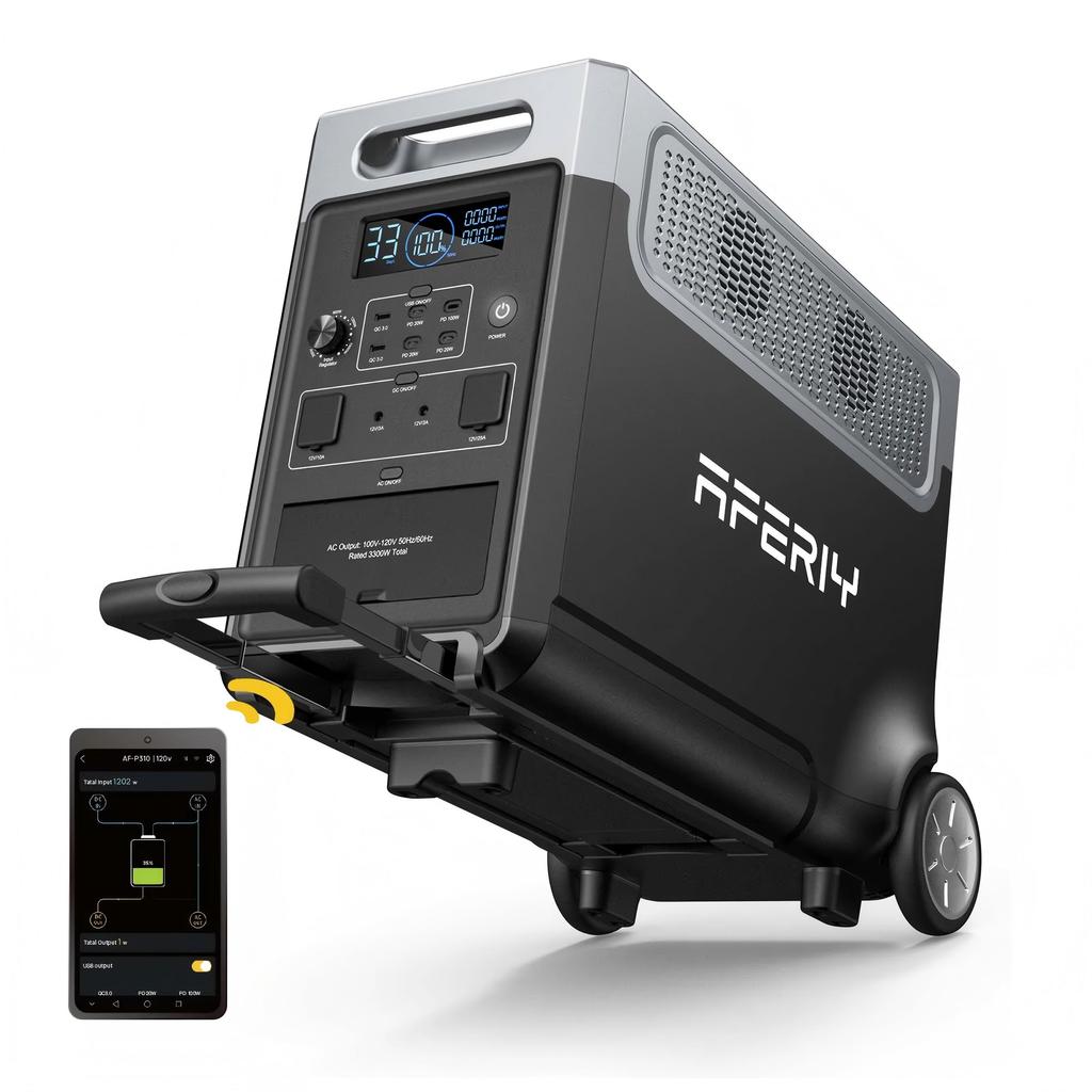 AFERIY P310 Portable Power Station, 3840Wh LiFePO4 Battery,13 Outputs, 4000+ Charge Cycles, 10ms UPS Function, APP Control