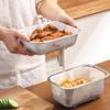 SP Sauce Stainless Steel Square Fry Basket with Stand and Oil Draining Tray