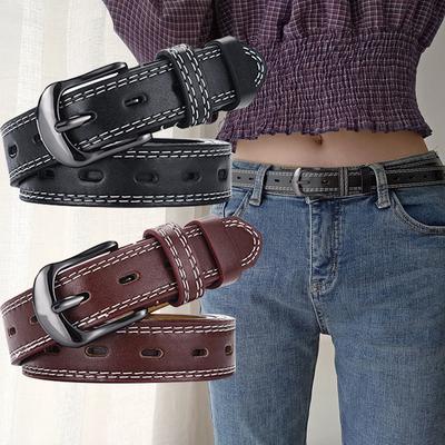 Ladies Belt Step On Double Line Decorative Hollow Belt, Women'S Jeans Belt