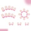 Press On Nails Rose Fake Nails Squoval Glue On Nails Glossy Acrylic False Nail Full Cover Stick On Nails for Womens