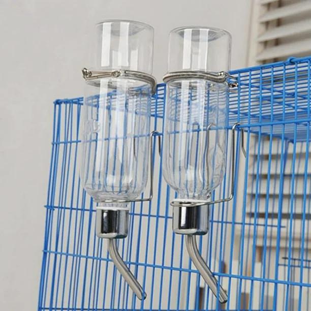 Stainless Steel Pet Water Dispenser, Hanging Type Hamster Dragon Water Bottle, Light Licking Water, Leak Proof Automatic Water Feeder