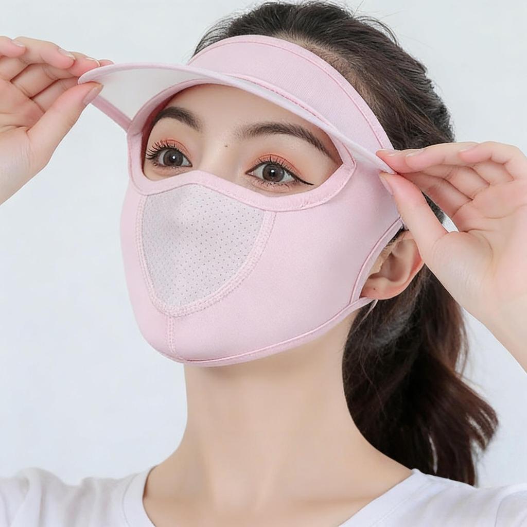 Women's Full Face UV Protection Ice Silk Mask and Neck Guard