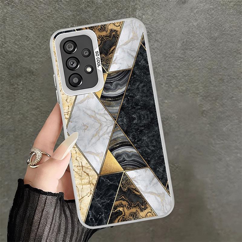 Geometric Marble Pattern Soft Phone Case for Samsung A17 A16 A15 A14 A13 A57 A56 A55 A54 A53 A37 A36 A35 A34 A33 A26 A25 A24 A23