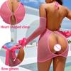 Hot Sexy Heart Fishnet Dress Woman Sexy Lingerie Fancy Bodysuit Lace Underwear Erotic Bodystockings Porn Outfits Night Queen Set