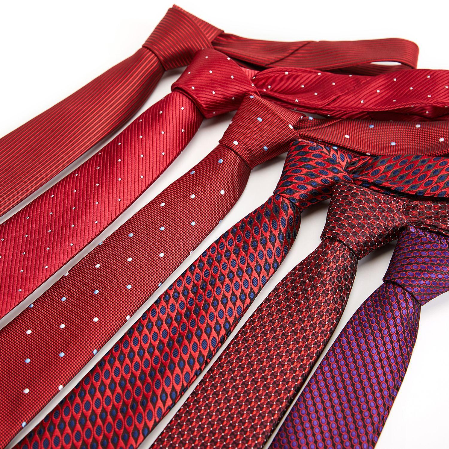 

Men S 7.5Cm Dress Business Casual, Striped Dark Blue Red Polyester Tie Suit Shop Accessories Wedding
