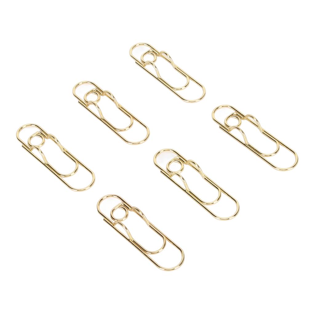 40pcs Carbon Steel Pen Clips Golden Pen Holder Clips Small Portable Pen Clips for Stationery Office