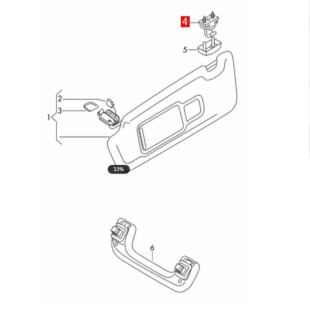 Inner Sun Visor Hook Clip Set 8U0857562A Replacement Accesory Fit for A1/A3/S3/A4/S4/Q3/RS3