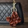 Simple Leather Flower Keychain Pendant  Camellia Keychain Pendant Portable Anti-Loss Key Ring Bag Decoration Gifts