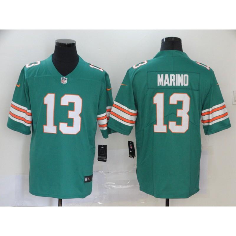 Miami Dolphins NFL Football Jersey T-Shirt Men Cotton Blend Sportswear With Embroidered Player Numbers 1 10 17