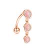 Upside Down Peach Heart Teardrop Zircon Belly Button Ring, 316 Stainless Steel Navel Jewelry