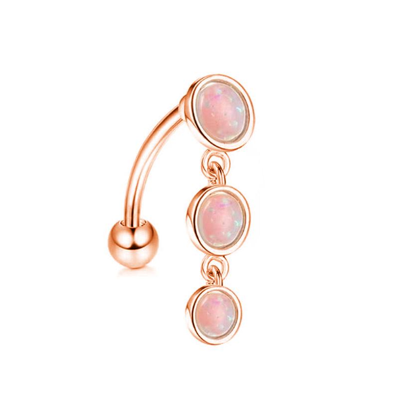 Upside Down Peach Heart Teardrop Zircon Belly Button Ring, 316 Stainless Steel Navel Jewelry