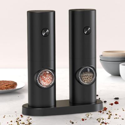 Electric Salt And Pepper Grinder Battery Powered Coarseness Mill Automatic Salt Mill with LED Light for Kitchen BBQ