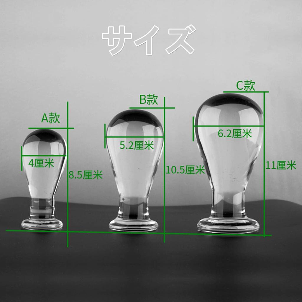 Anal Beads Glass Dildo Thick Anal Plug Glitter Bulb Shape Anal Pearl Anal Plug For Men Women Adult Goods M