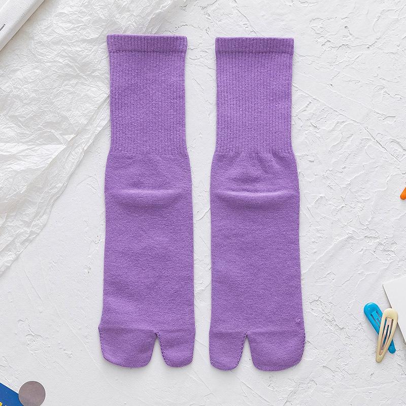 New High Quality Combed Cotton Split Toe Socks Unisex Simple Comfortable Two-Toed Socks Japanese Harajuku Men Women's Tabi Socks