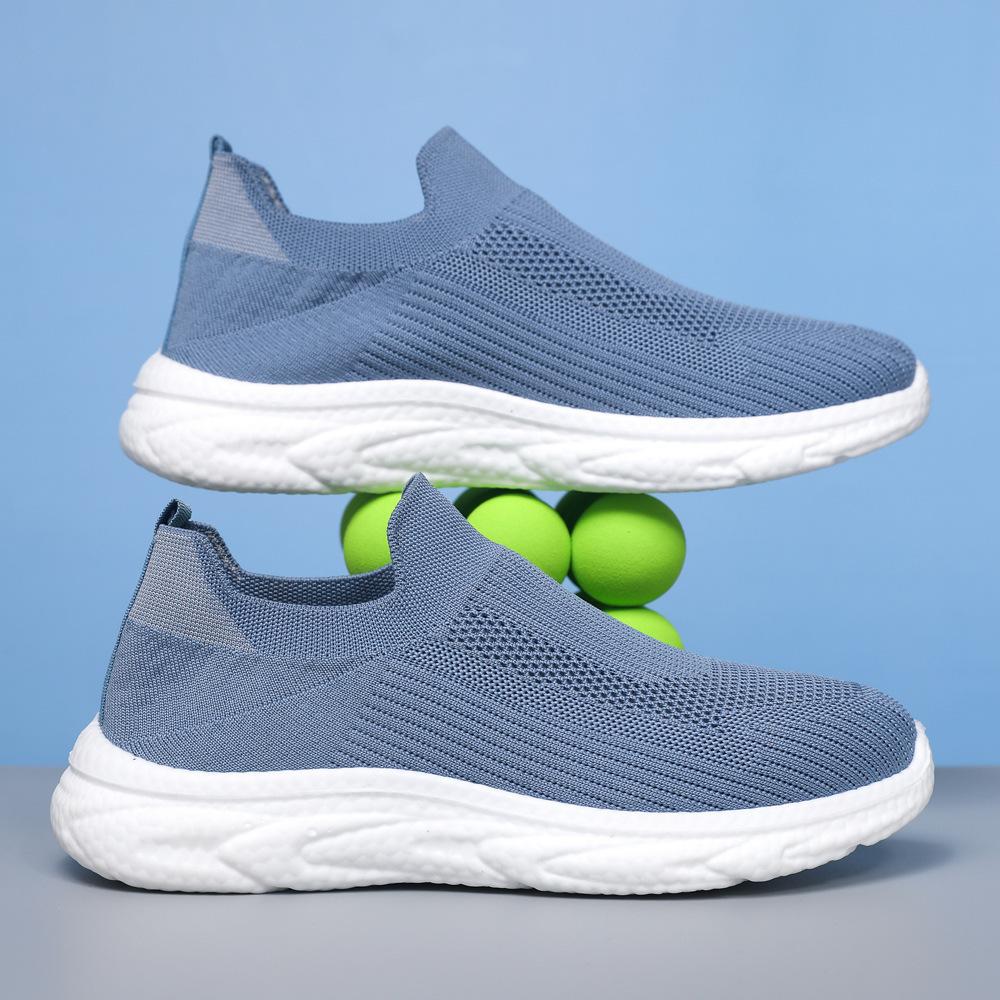 

Обувь Мужская Летающая Сетка Дышащие Кроссовки Модные Носки Одна Педаль Мягкая Подошва Мужская Обувь 44