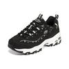 Skechers DLites 1.0 Fafa Bear Fabric Leather Mesh Round Toe Lace-Up Shock Absorbing Durable Lightweight Breathable Low-Top Dad Shoes 896180-BKW