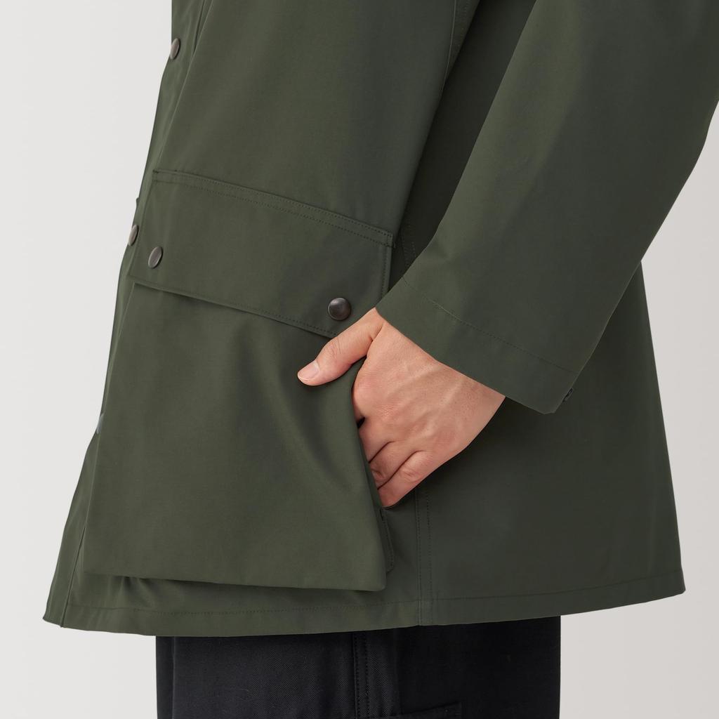 MUJI Corduroy Collar Dark Size S Men's Water-Repellent Jacket, Green, (AC1VJA4A)