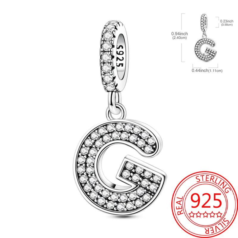 Copper 26 Letters Alphabet Charms Bead Inlaid Shiny Zircon Diy Love Letters Jewelry Gift Fit Original Bracelet For Women