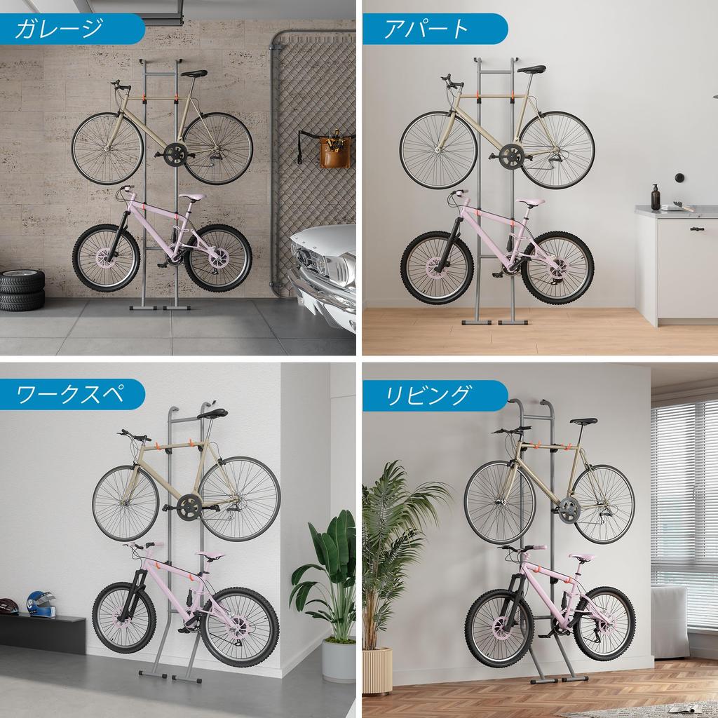 Bicycle Stand for 2 Gravity Wall Lean Type Bicycle Display Stand Cycle Stand Indoor Freestanding Wall Mounted Bike Stand Height Adjustable Hook