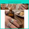 Elegant 925 Sterling Silver Korean Geometric Open Adjustable Ring For Women