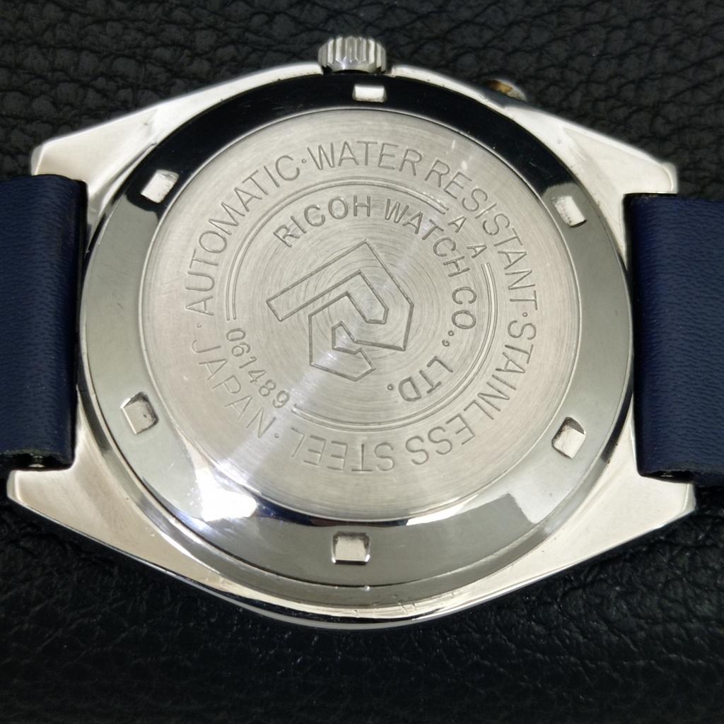 VINTAGE RICOH R31 AUTOMATIC JAPAN MENS SKY BLUE COLOR DIAL WATCH a707907-1