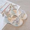 Children's Roman Sandals Summer New Rhinestone Butterfly Girls' Princess Shoes Soft Soled Non Slip Kid's Casual Beach Shoes