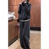 2025 Women's Plus Size Casual Two-Piece Set: Sweatshirt Jacket & Wide Leg Pants for Autumn/Spring