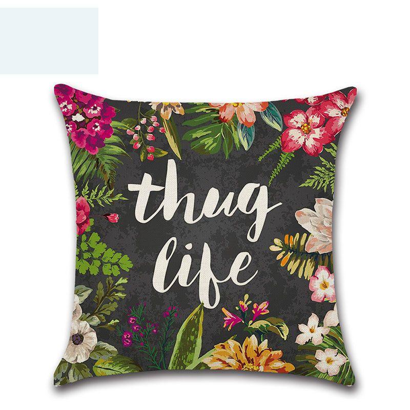 Premium 18'' Green Tropical Plant Pillow Case Cotton Sofa Cushion Cover For Elegant Dcor