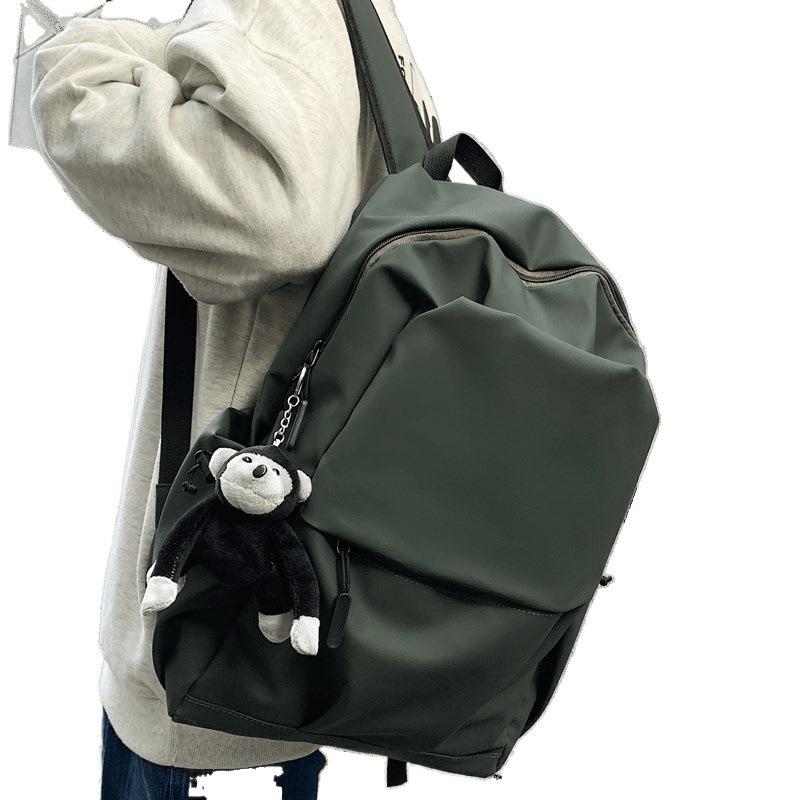 Schoolbag New Oxford Cloth Korean Backpack Large Capacity College Student School Bag Men's Pleated Leisure Travel Computer Backpack