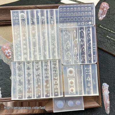 Winter Snowflake & Bow DIY Gel Nail Art Mold