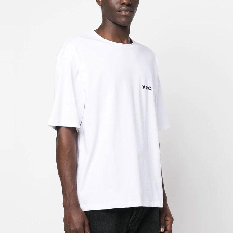 A.P.C. SS23 Letter Print Crew Neck Short Sleeve T-Shirt Men Tops White COFDWH26194-AAB
