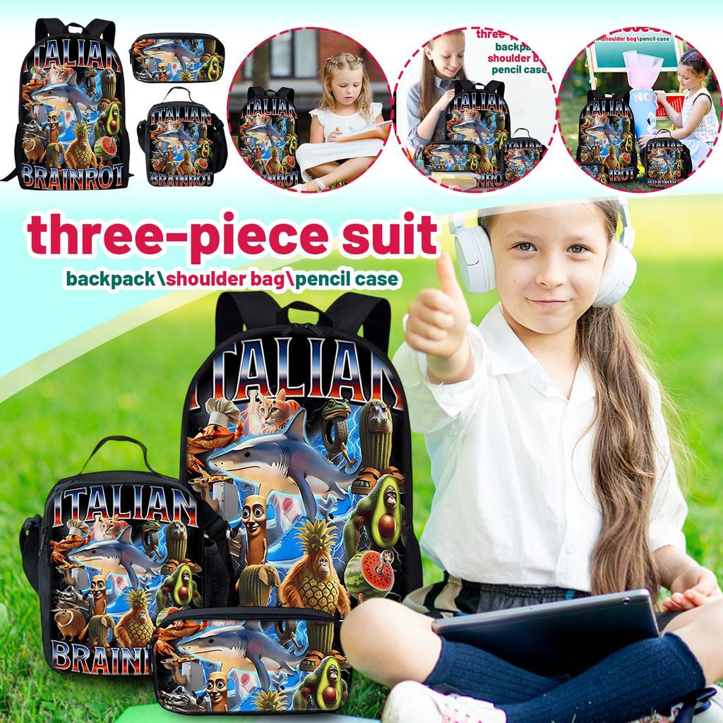 Cartoon Printing Casual Shoulder Bag Junior High School Students Large Capacity Backpacks