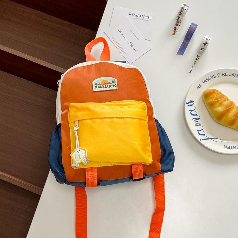 Fashion Boys and Girls' Dual-shoulder Bag, Primary School Student Backpack, Color-matched Children's Backpack