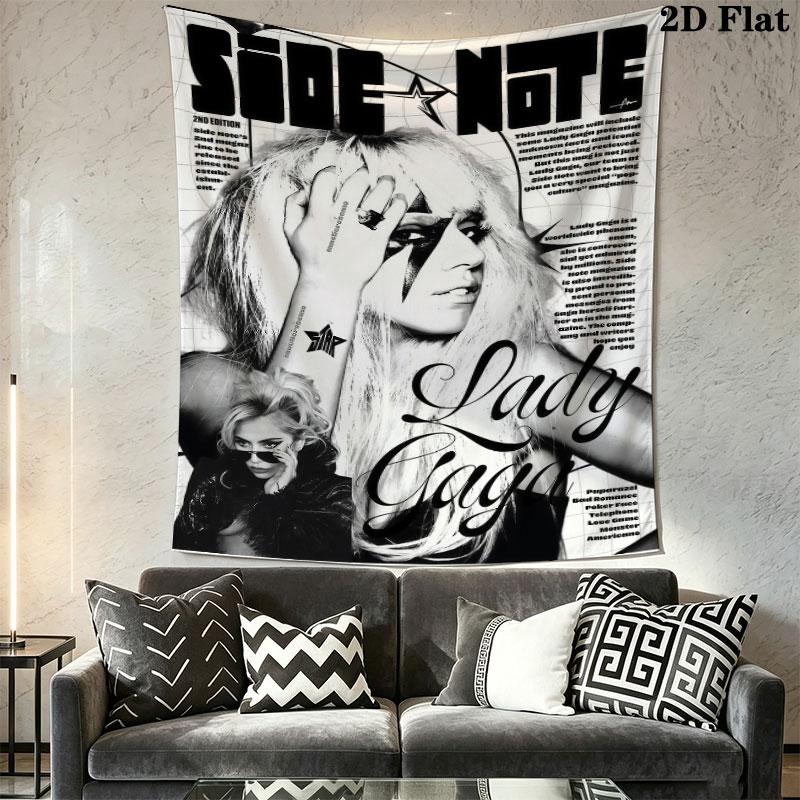 Lady Gaga Vibe Wall Hanging Printed Fabric Blanket Decorative Tapestries for Bedroom Living Room Home Decor