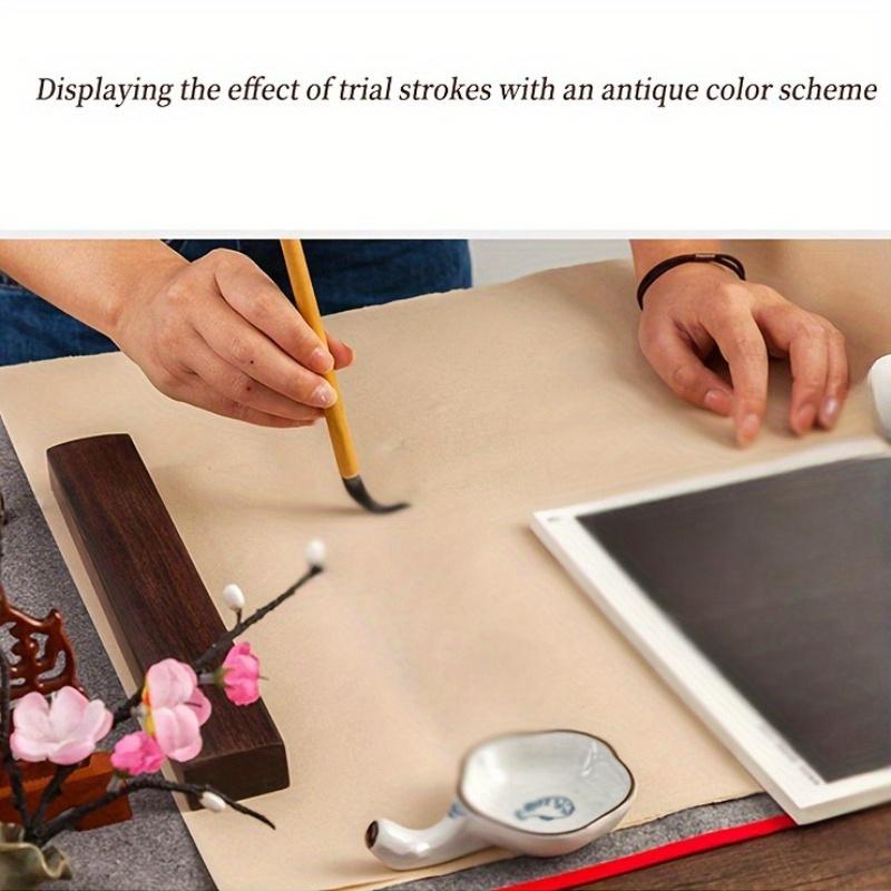 Antique Uncompartmentalized Burlap Paper Brush Character Practice Paper