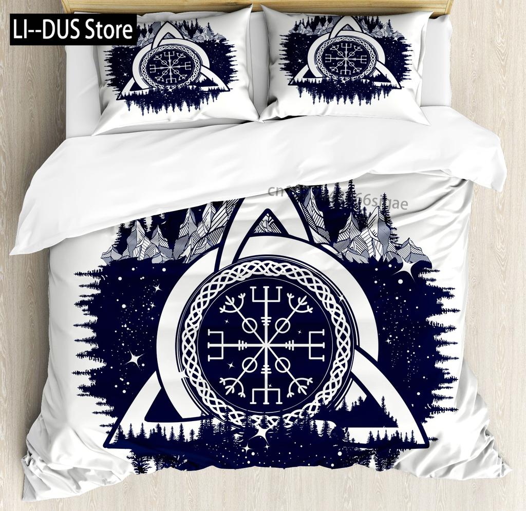 Forest Duvet Cover Set Misty Autumn Decor 3 Piece Bedding Set With 2 Pillow Shams Queen King Full Size For Kids Teens Adults
