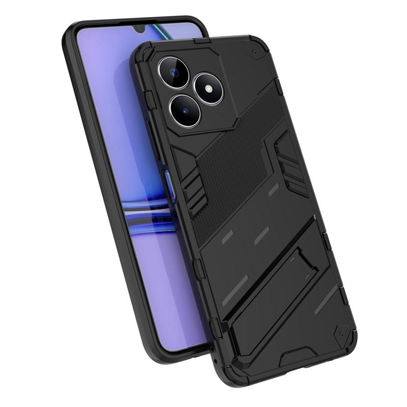 For Realme C51 Case Realme C51 C53 C55 Cover Cases Shockproof Armor PC Stand Silicone Protective Phone Back Shell Realme C51