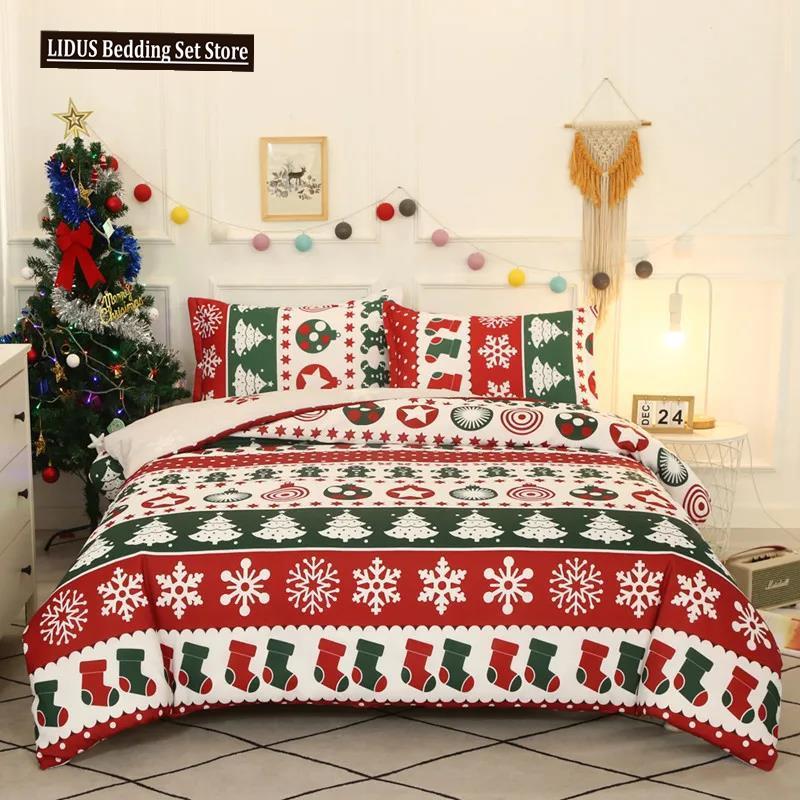 Christmas Bedding Set Duvet Cover Pillowcase  King Size Bedding