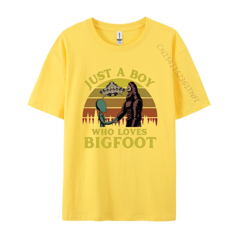 Just A Boy Who Loves Bigfoot Alien Cost Tshirts Tops T Shirt Oversized Unisex Graphic T Shirts 100 Cotton