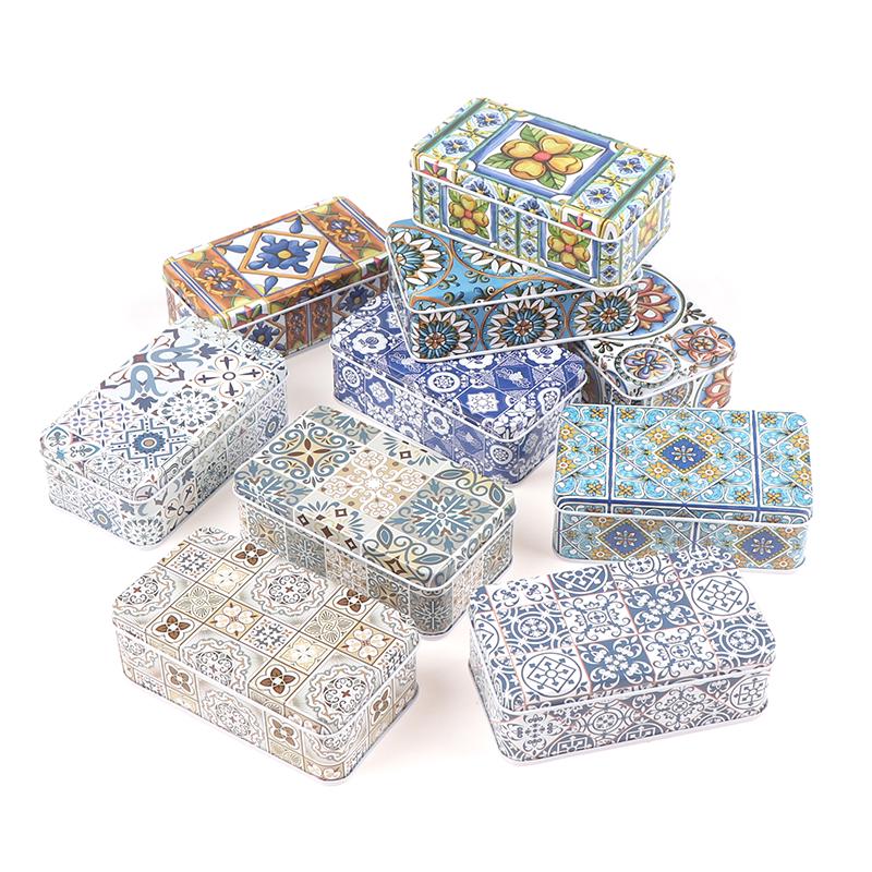 11.5*6.5*4Cm Storage Jars Rectangular Iron Tin Pill Gift Coin Jewelry Box Home
