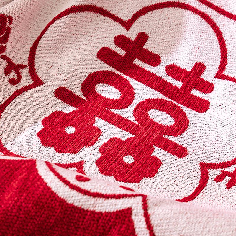 Hochzeitsfeier Roter Sofabezug Sofakissen Universal Ganzjahreszeit Vollbezug Hochzeitszimmer Dekoration Bezug Decke Hochzeit