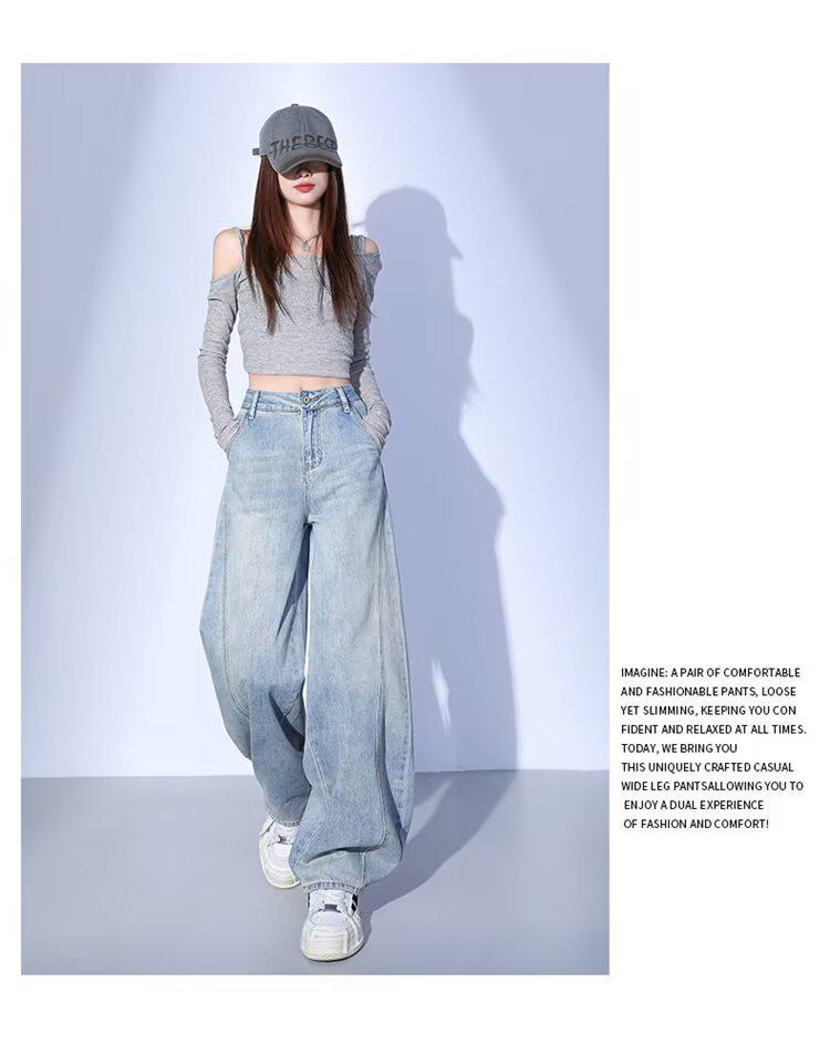 Women's Light Scimitar Jeans: Spring/Autumn 2025 Pear-Shaped Slimming Wide-Leg Pants