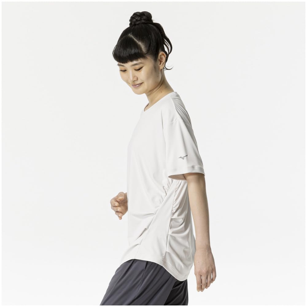Mizuno Stretch Smooth Training Short UV White 32MAB870 Women's T-Shirt, Sleeve, Protection, Sand,