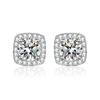 Moissanite Six-Claw Zircon Earrings, S925 Sterling Silver, Women's Fashion
