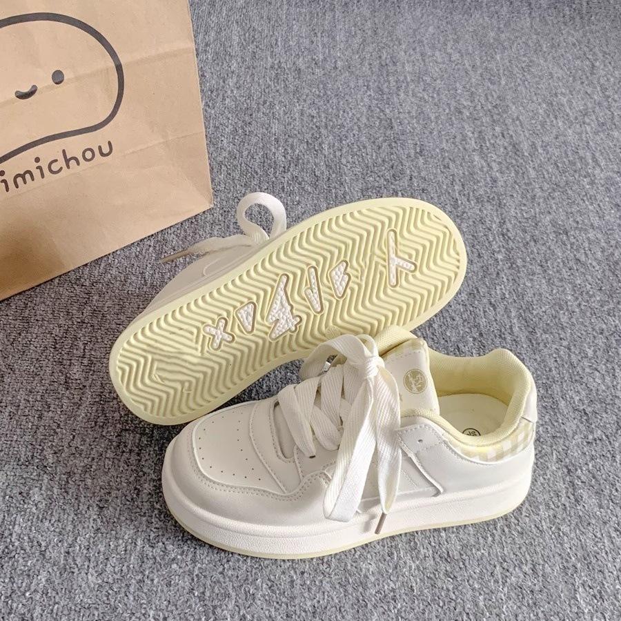 Thick baseplate shoes women's spring new student niche white shoes bread shoes women