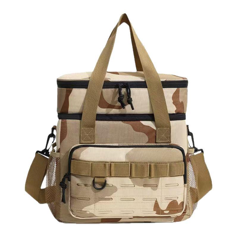 Leakproof Double-Layer Insulated Camping Picnic Bag with Large Capacity and Oxford Cloth