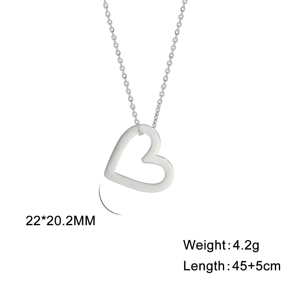 Ciondolo Cuore d'Amore Vuoto Collana in Acciaio Inossidabile Tre Modelli Gioielleria Minimalista Per San Valentino