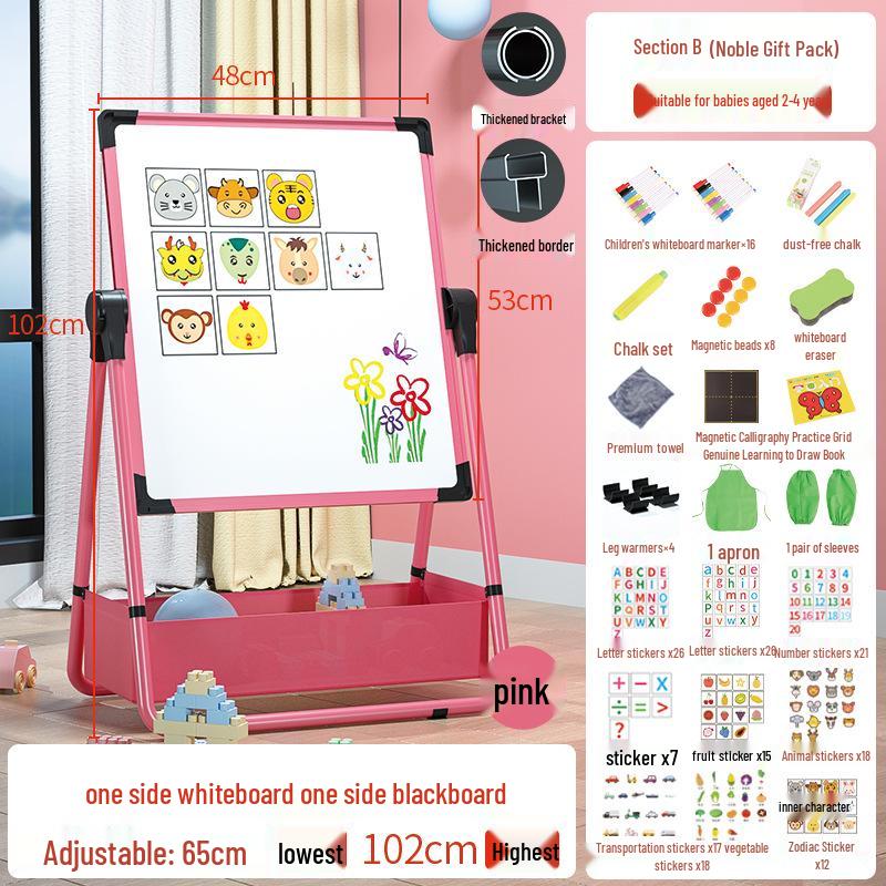 Foldable Double-Sided Magnetic Whiteboard with Mobile Stand for Home, Children's Teaching, and Conferences