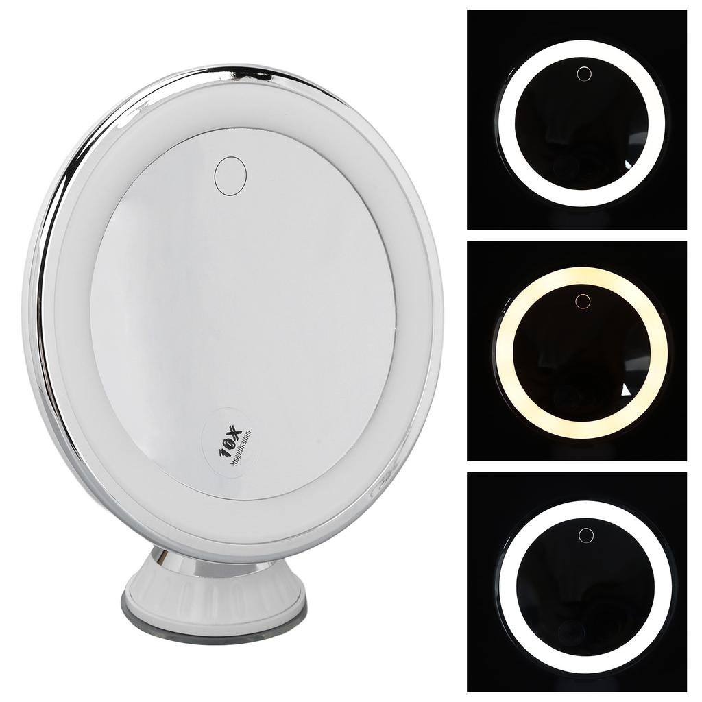 10X Magnifying Cosmetic Mirror Wide Applicability Battery Powered Suction Cup Makeup Mirror 10x with Suction Cups for Makeup