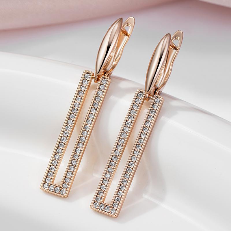 Длинные висячие серьги Kinel цвета розового золота для женщин — фото 3